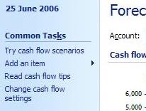 Option to try cash flow scenarios or what-ifs in Microsoft Money
