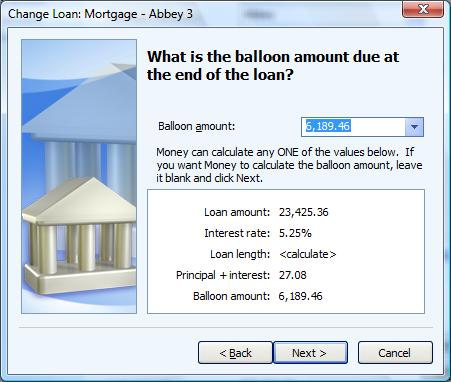 What is the balloon amount due at the end of the loan?